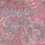 Red Glitter Paisley Power Mesh Fabric