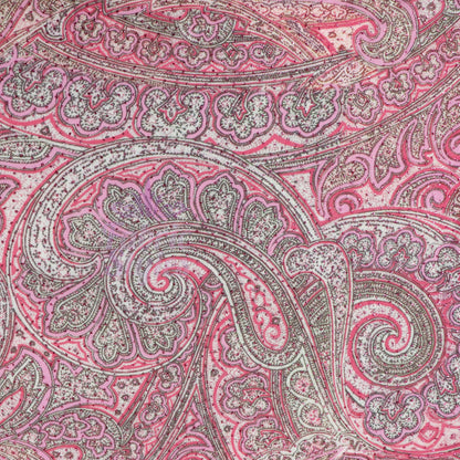 Red Glitter Paisley Power Mesh Fabric