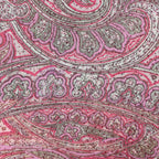 Red Glitter Paisley Power Mesh Fabric