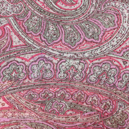 Red Glitter Paisley Power Mesh Fabric