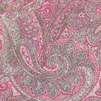 Red Glitter Paisley Power Mesh Fabric