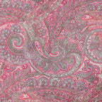 Red Glitter Paisley Power Mesh Fabric