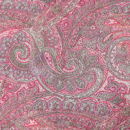 Red Glitter Paisley Power Mesh Fabric