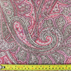 Red Glitter Paisley Power Mesh Fabric
