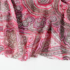 Red Glitter Paisley Power Mesh Fabric