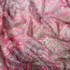 Red Glitter Paisley Power Mesh Fabric