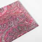 Red Glitter Paisley Power Mesh Fabric