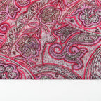 Red Glitter Paisley Power Mesh Fabric