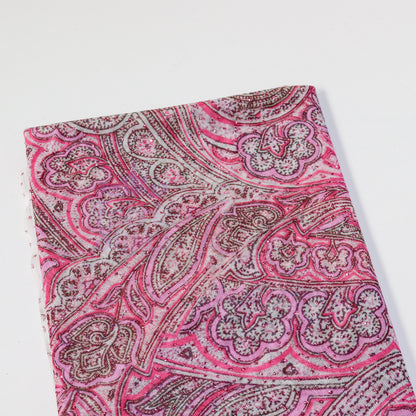 Red Glitter Paisley Power Mesh Fabric