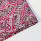 Red Glitter Paisley Power Mesh Fabric