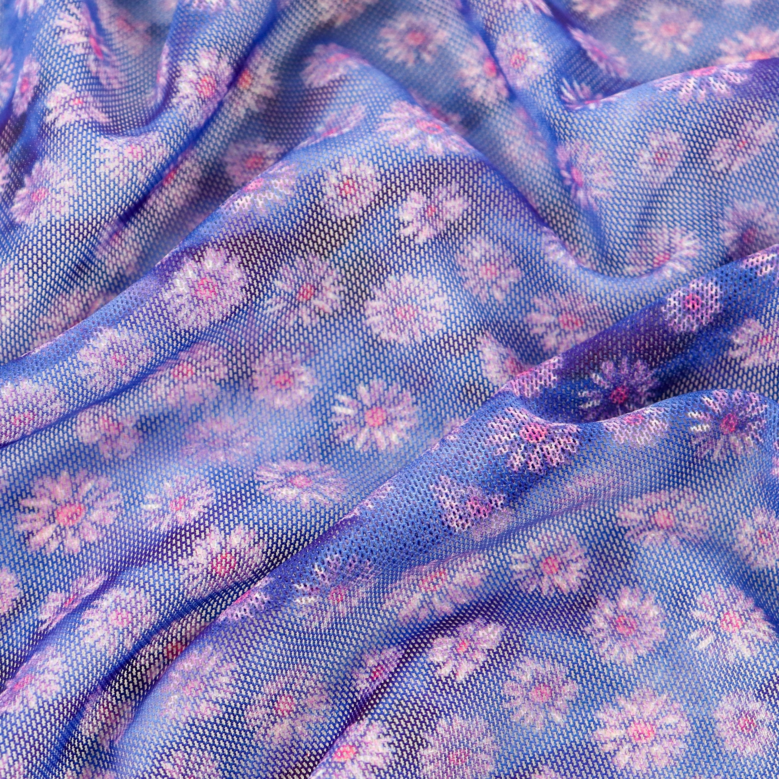 Ditsy Daisy Floral Power Mesh Fabric