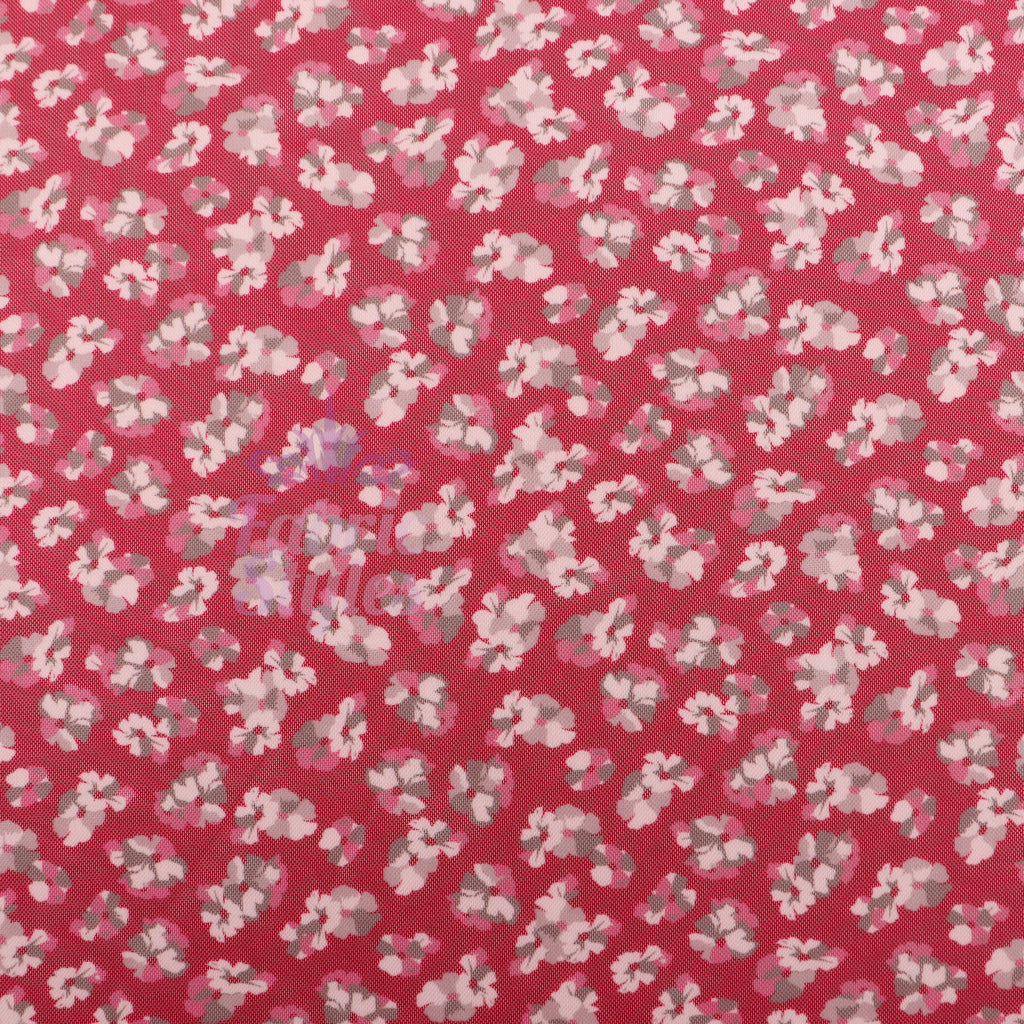 Red Ditsy Floral Power Mesh Fabric