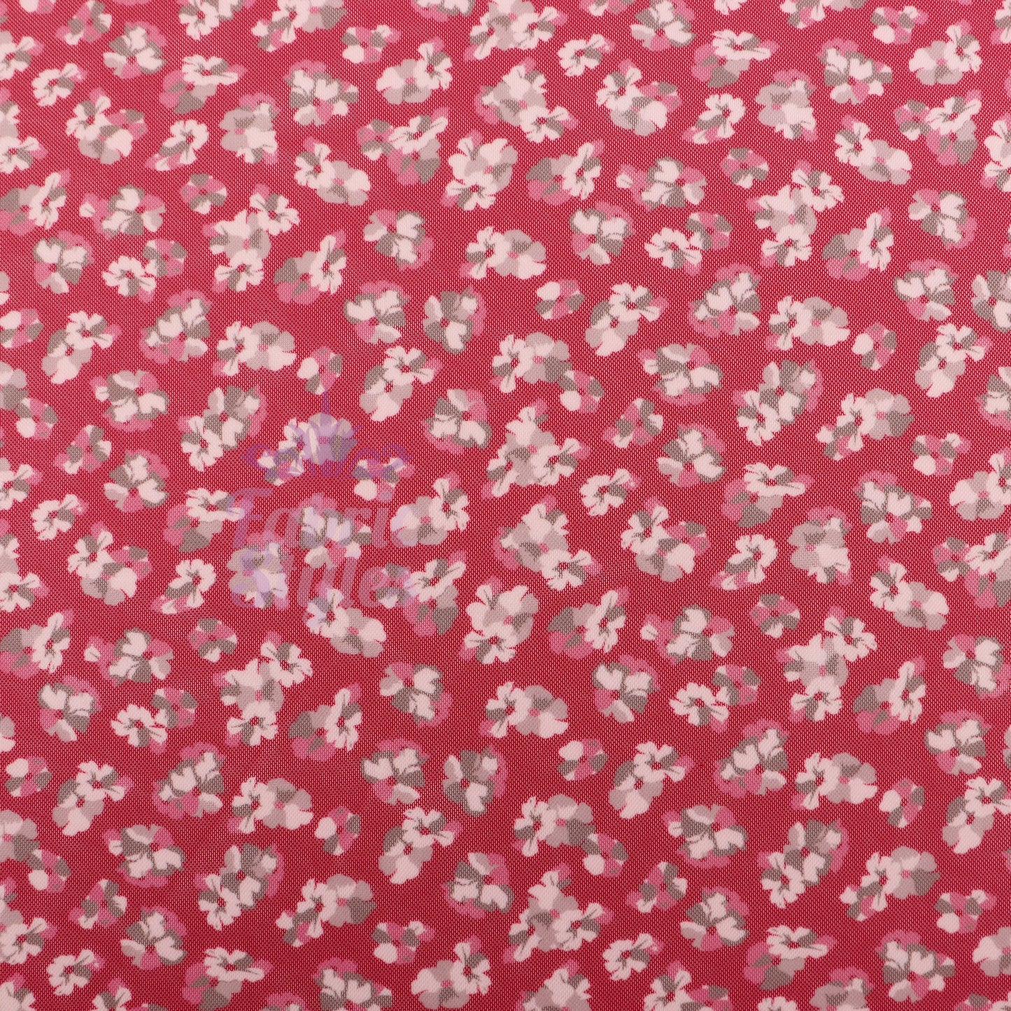 Red Ditsy Floral Power Mesh Fabric