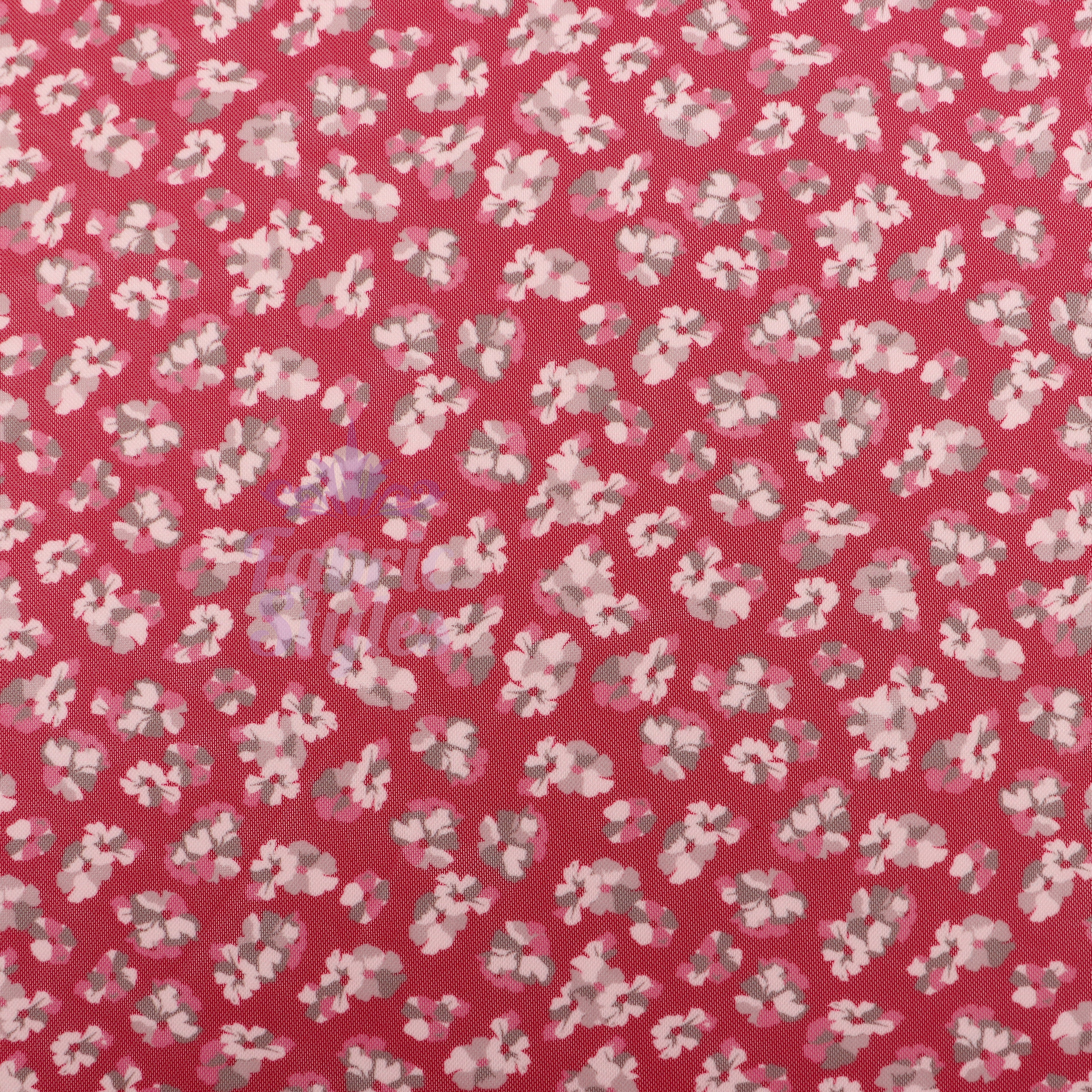 Red Ditsy Floral Power Mesh Fabric