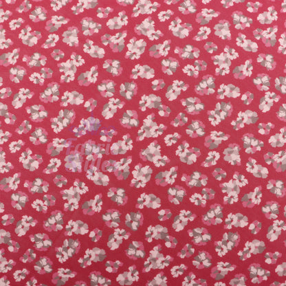 Red Ditsy Floral Power Mesh Fabric