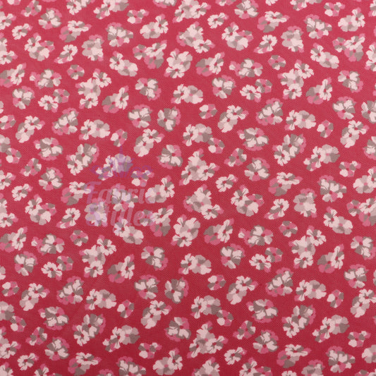 Red Ditsy Floral Power Mesh Fabric