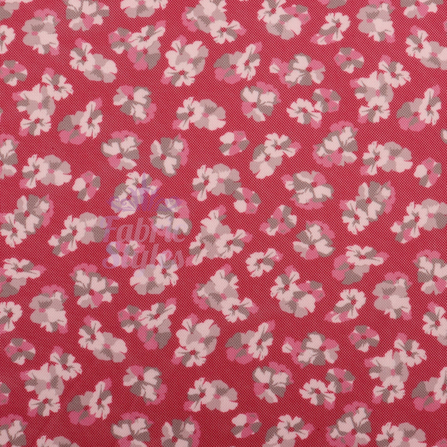 Red Ditsy Floral Power Mesh Fabric