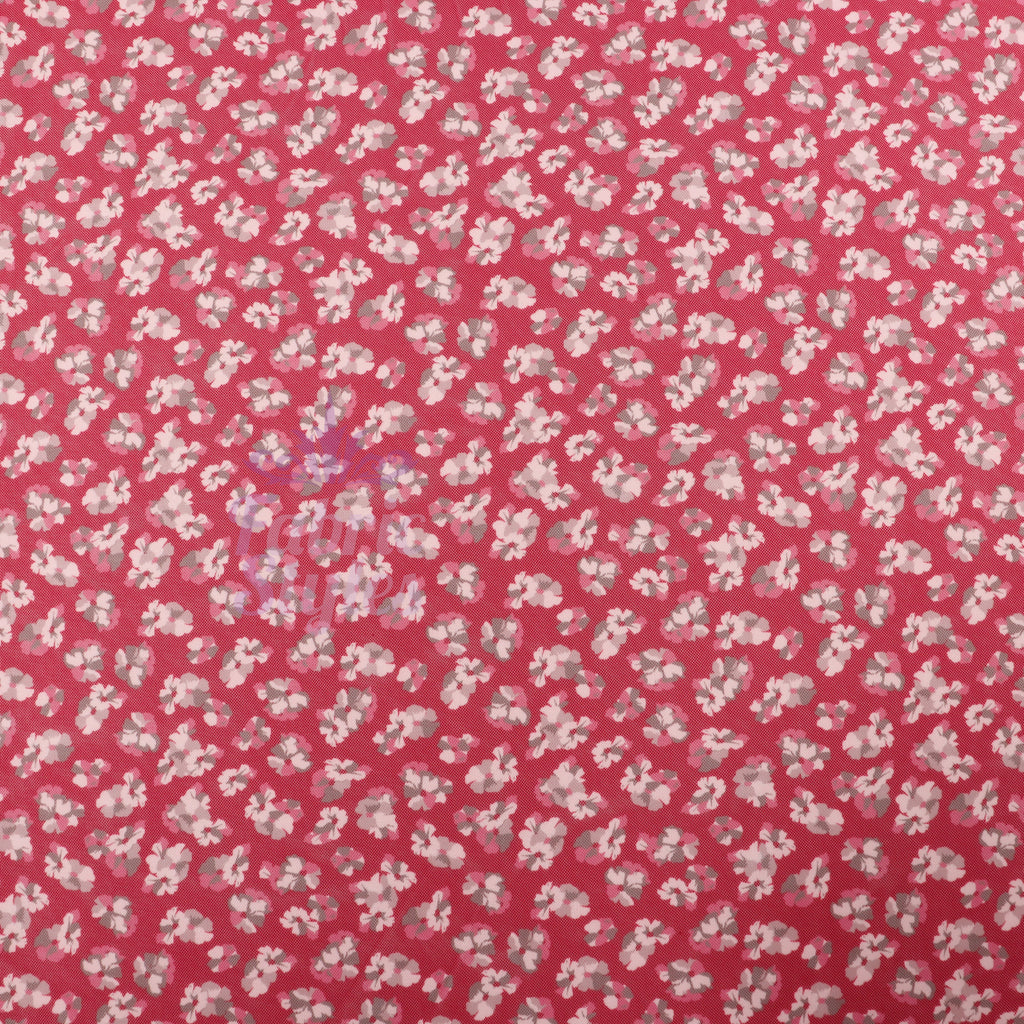Red Ditsy Floral Power Mesh Fabric