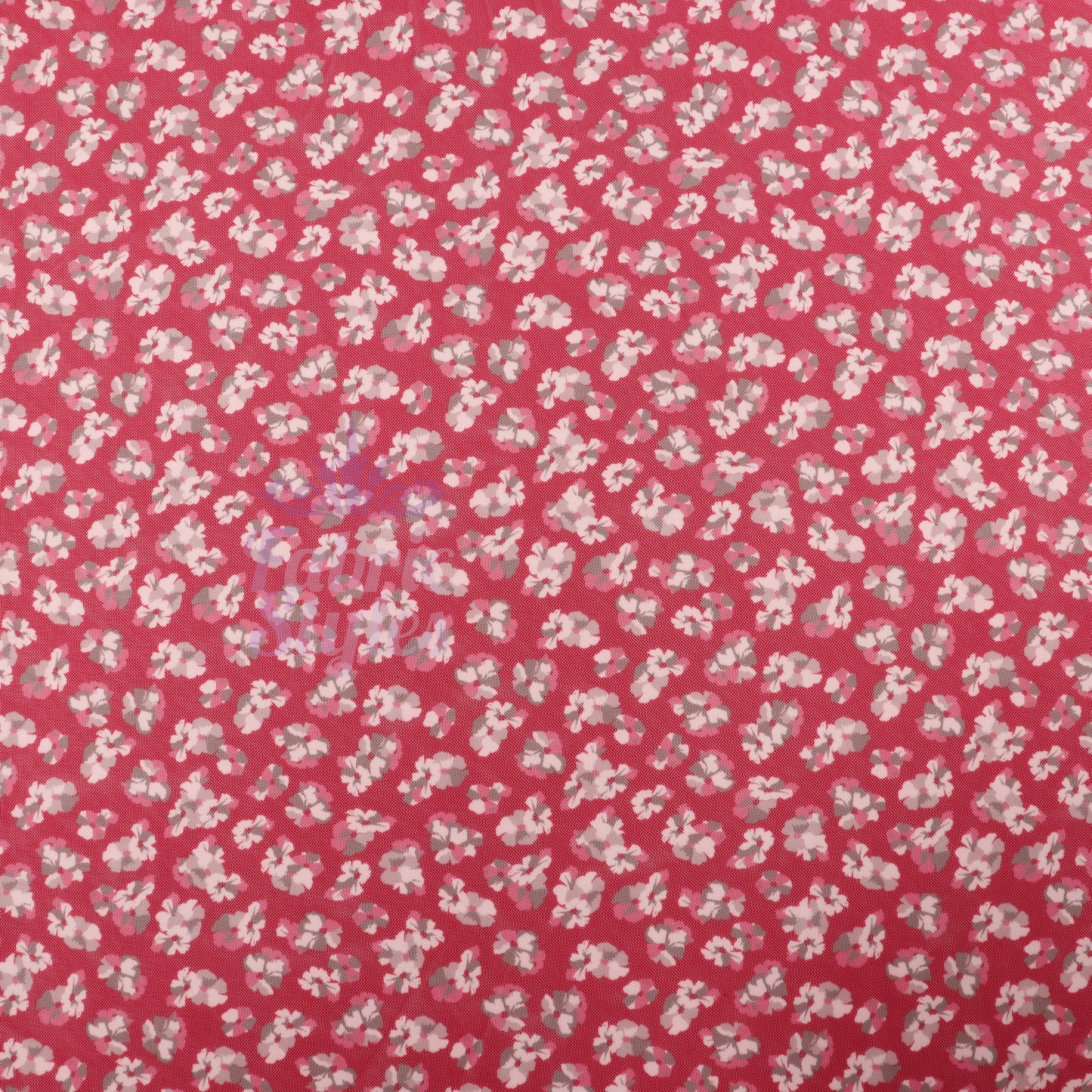Red Ditsy Floral Power Mesh Fabric