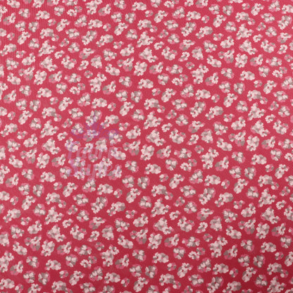 Red Ditsy Floral Power Mesh Fabric