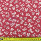 Red Ditsy Floral Power Mesh Fabric