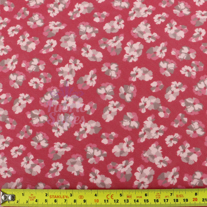 Red Ditsy Floral Power Mesh Fabric