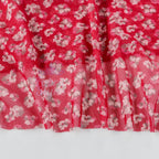 Red Ditsy Floral Power Mesh Fabric