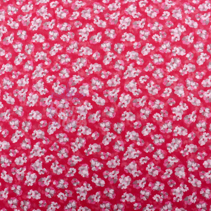 Red Ditsy Floral Power Mesh Fabric