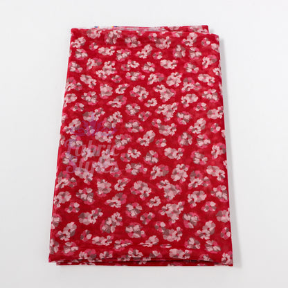 Red Ditsy Floral Power Mesh Fabric