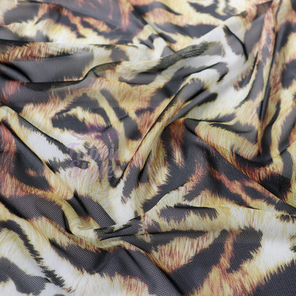 Tiger Print Power Mesh Fabric