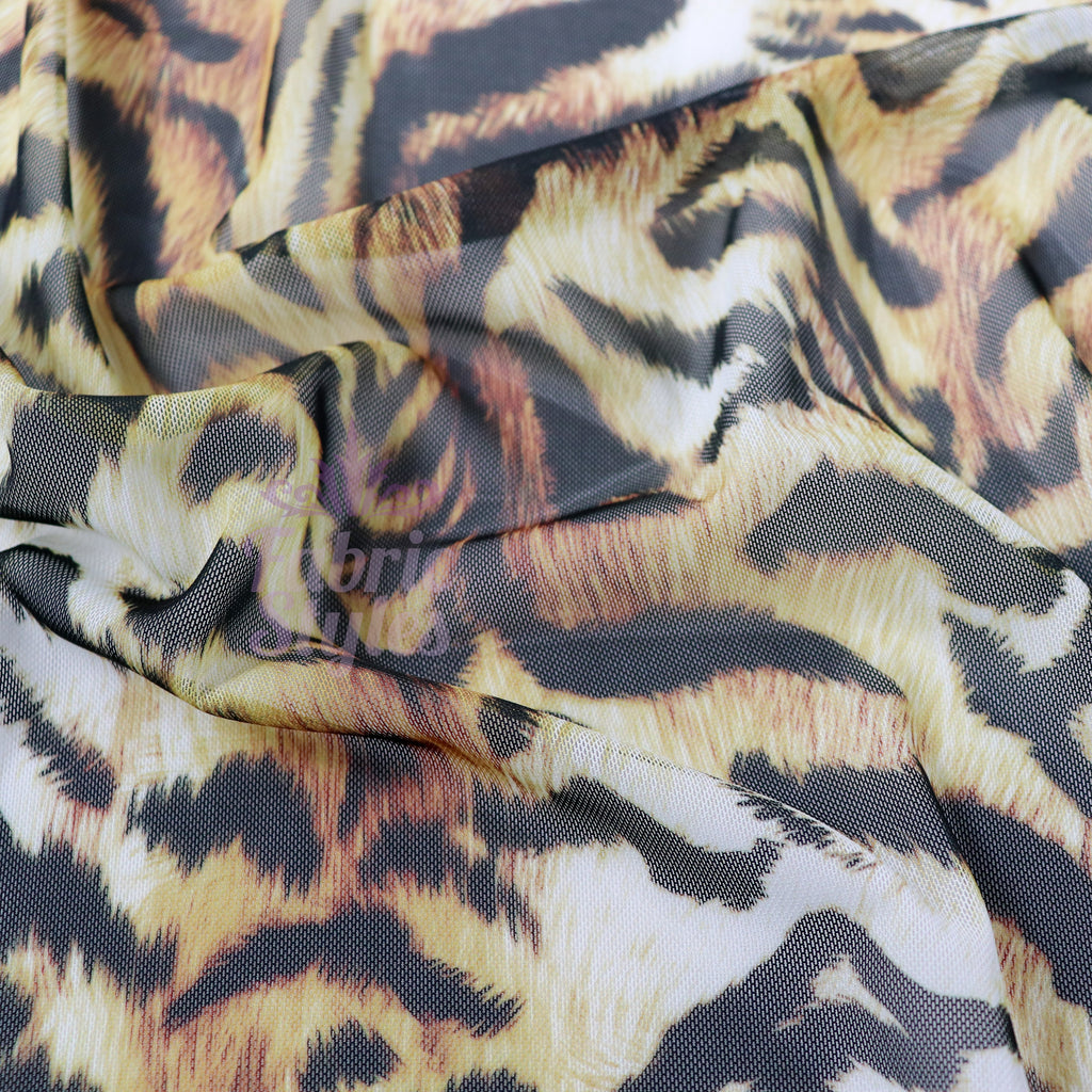 Tiger Print Power Mesh Fabric