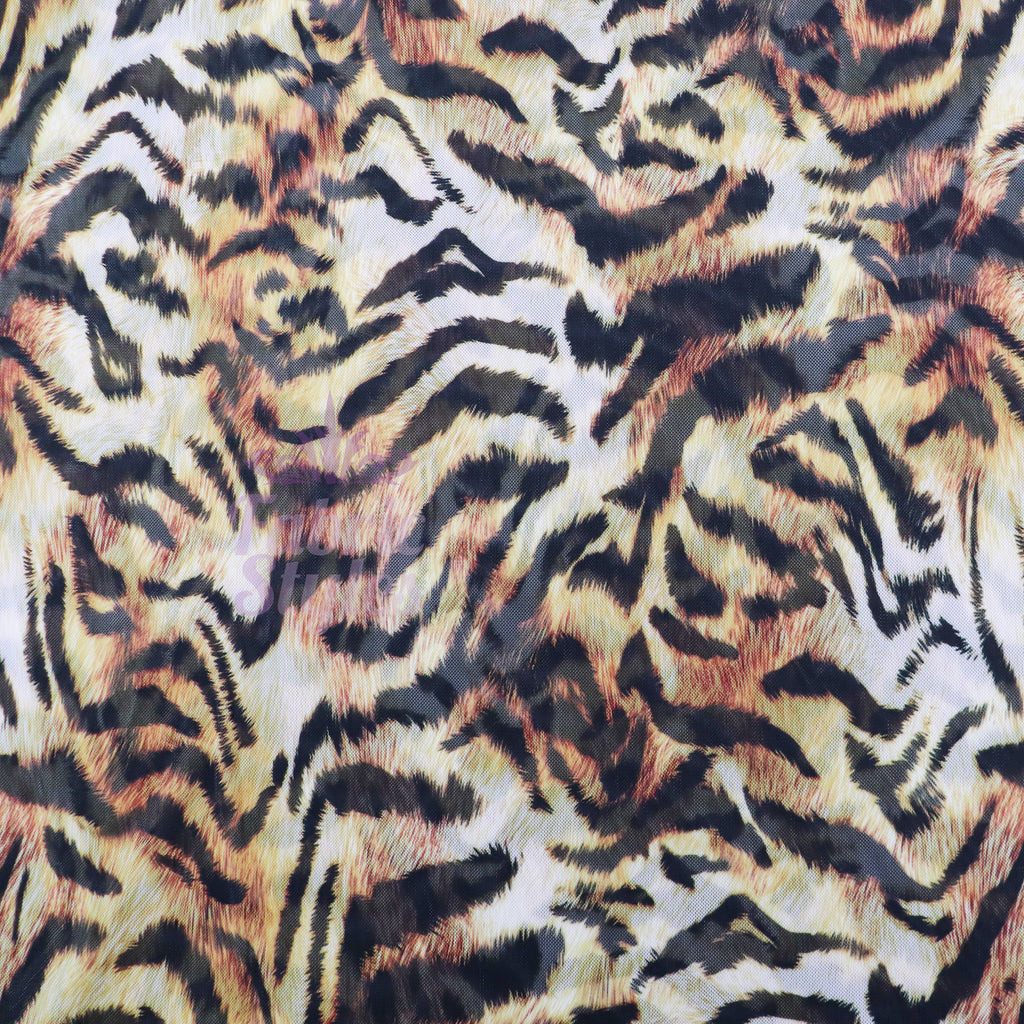 Tiger Print Power Mesh Fabric