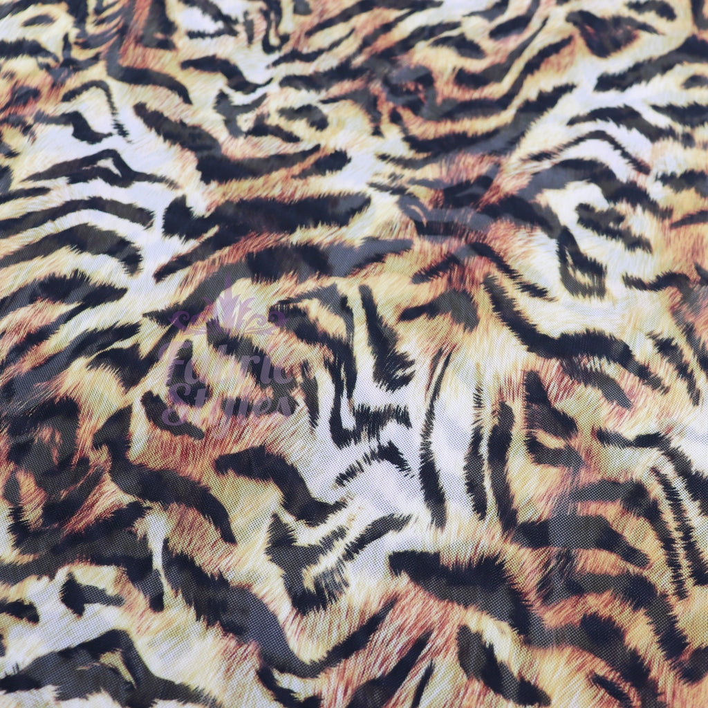 Tiger Print Power Mesh Fabric