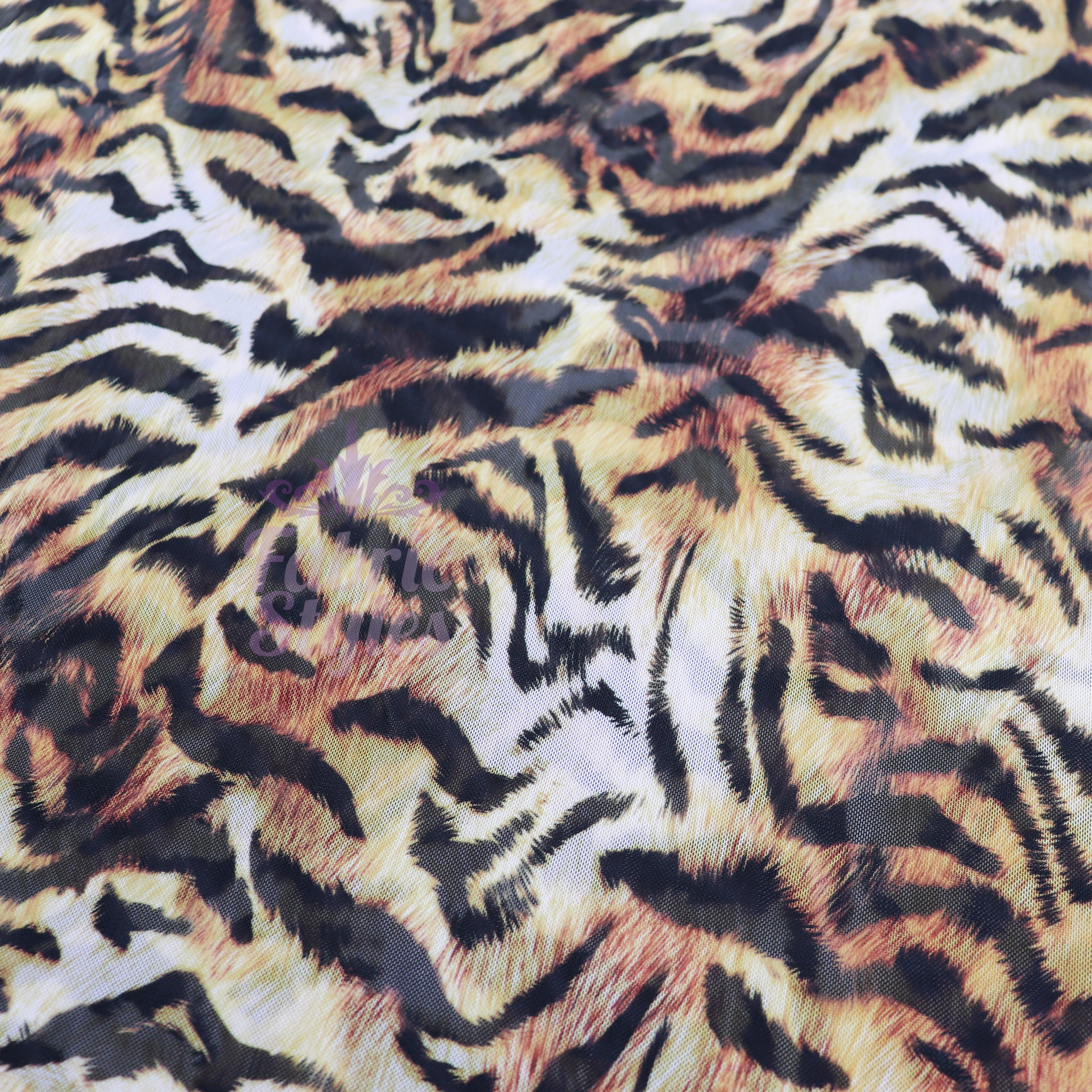 Tiger Print Power Mesh Fabric