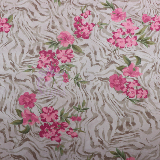 Zebra Floral Power Mesh Fabric