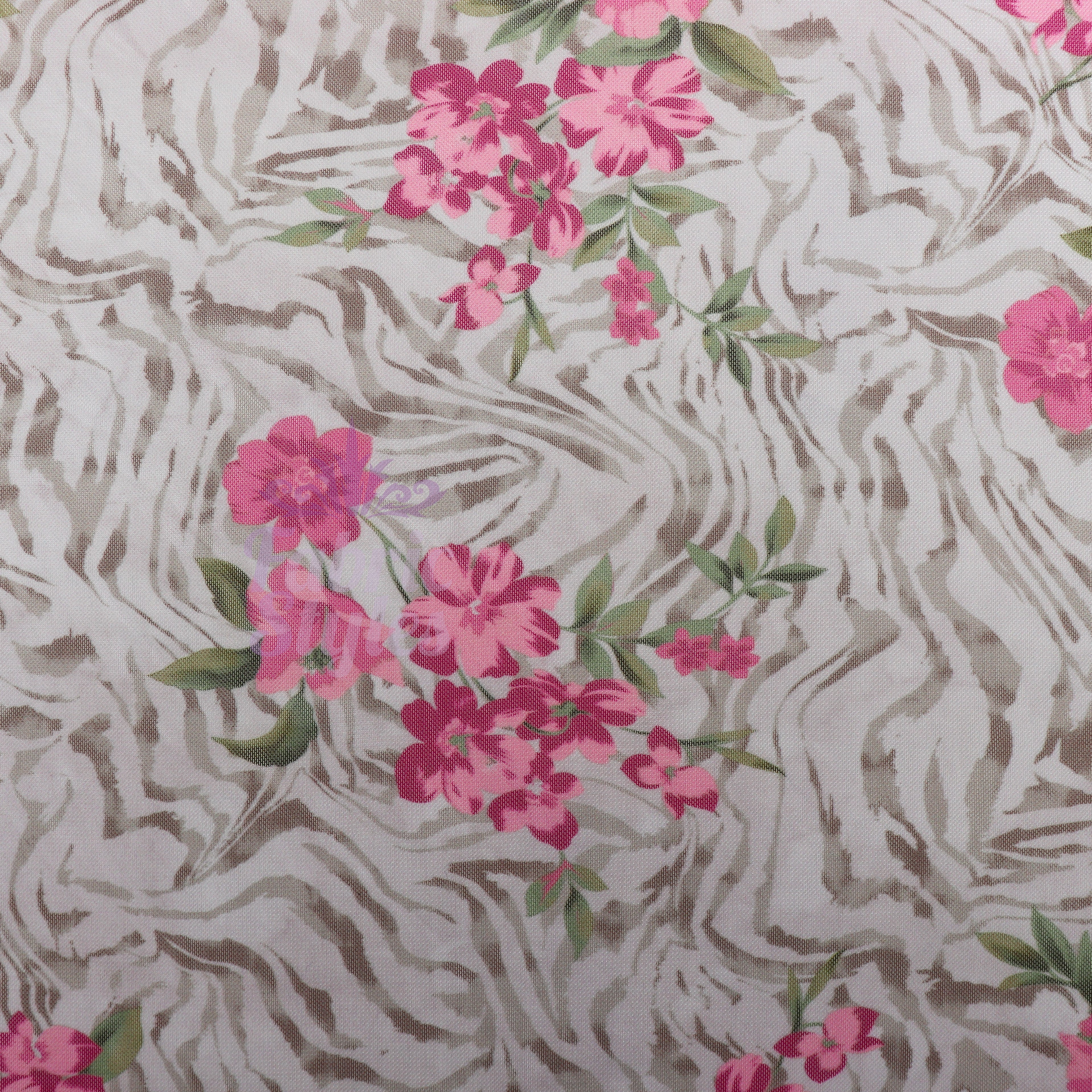 Zebra Floral Power Mesh Fabric