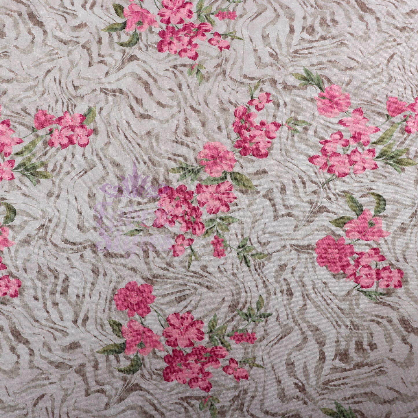 Zebra Floral Power Mesh Fabric