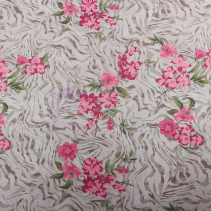 Zebra Floral Power Mesh Fabric