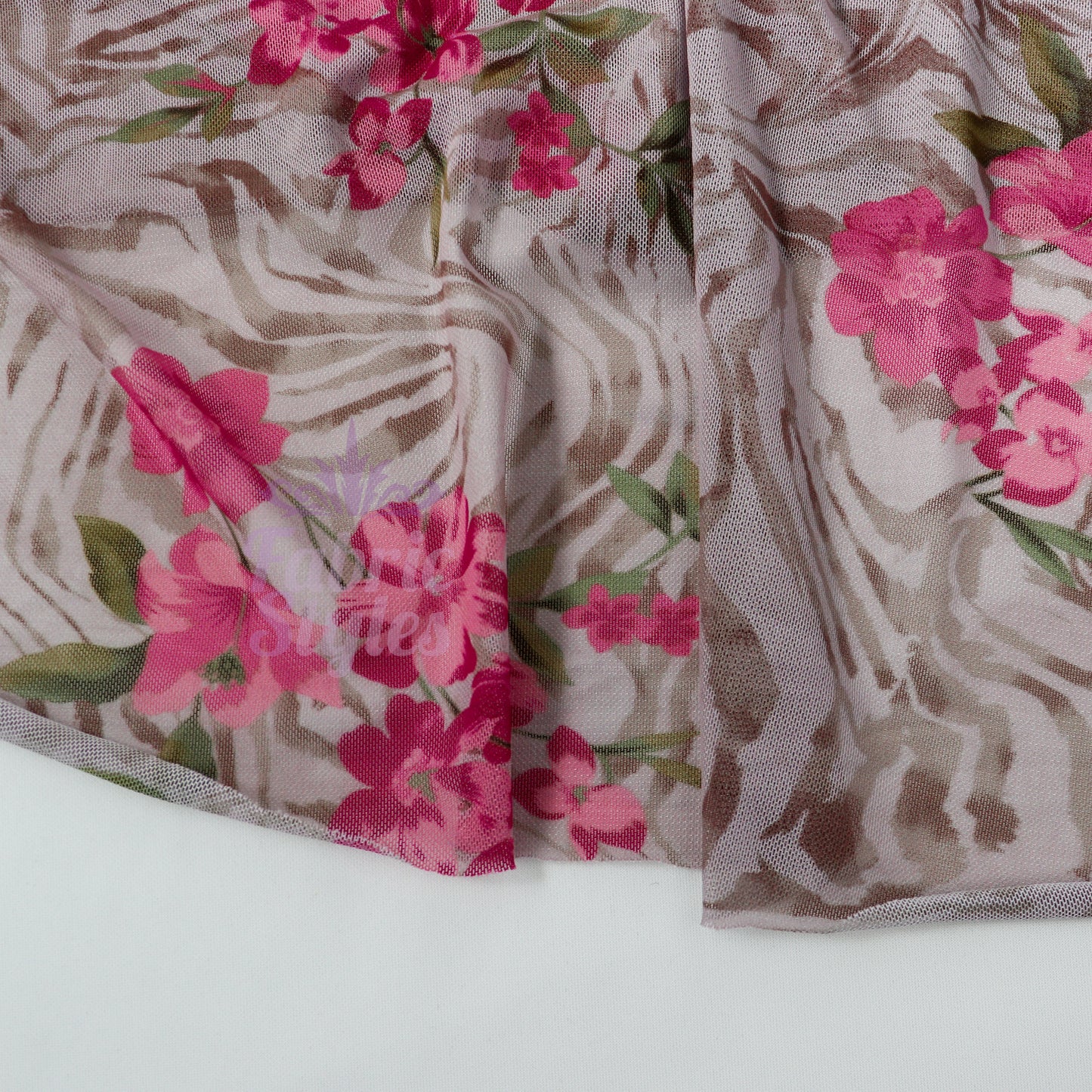 Zebra Floral Power Mesh Fabric