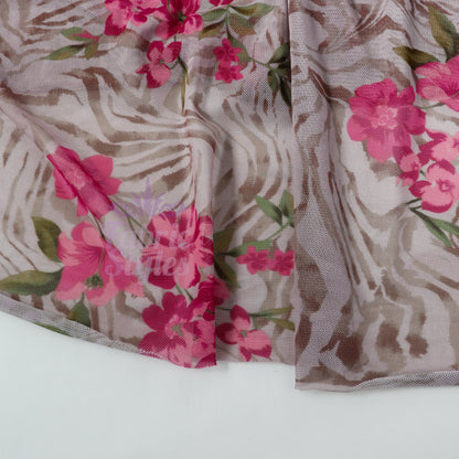 Zebra Floral Power Mesh Fabric