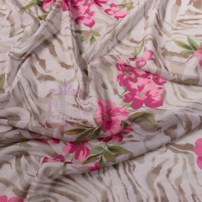 Zebra Floral Power Mesh Fabric