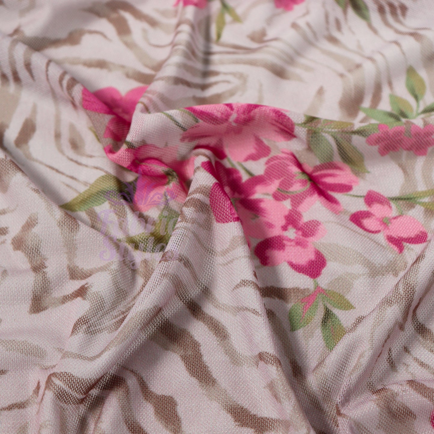 Zebra Floral Power Mesh Fabric