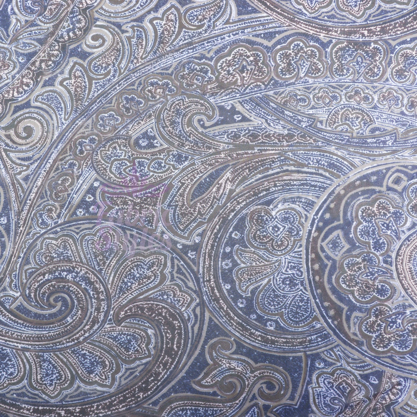 Navy Paisley Power Mesh Fabric