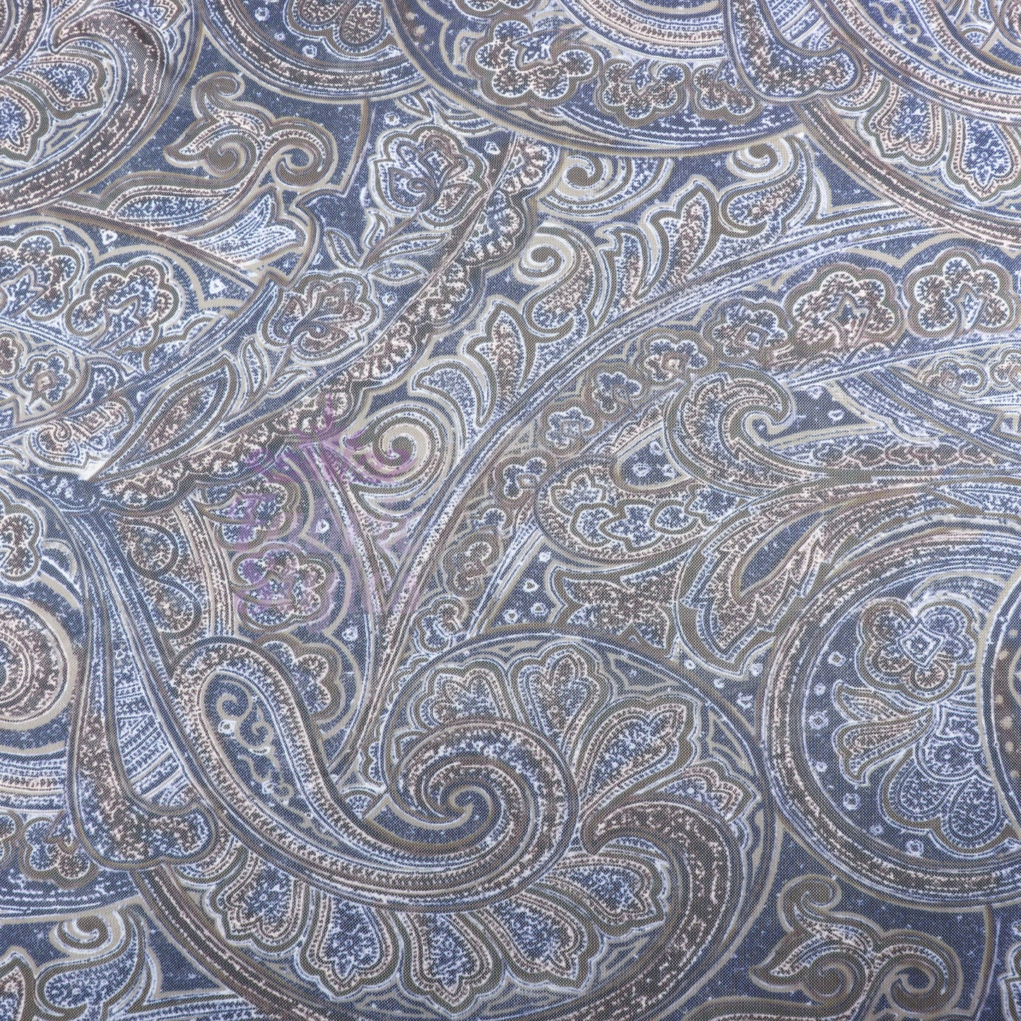 Navy Paisley Power Mesh Fabric