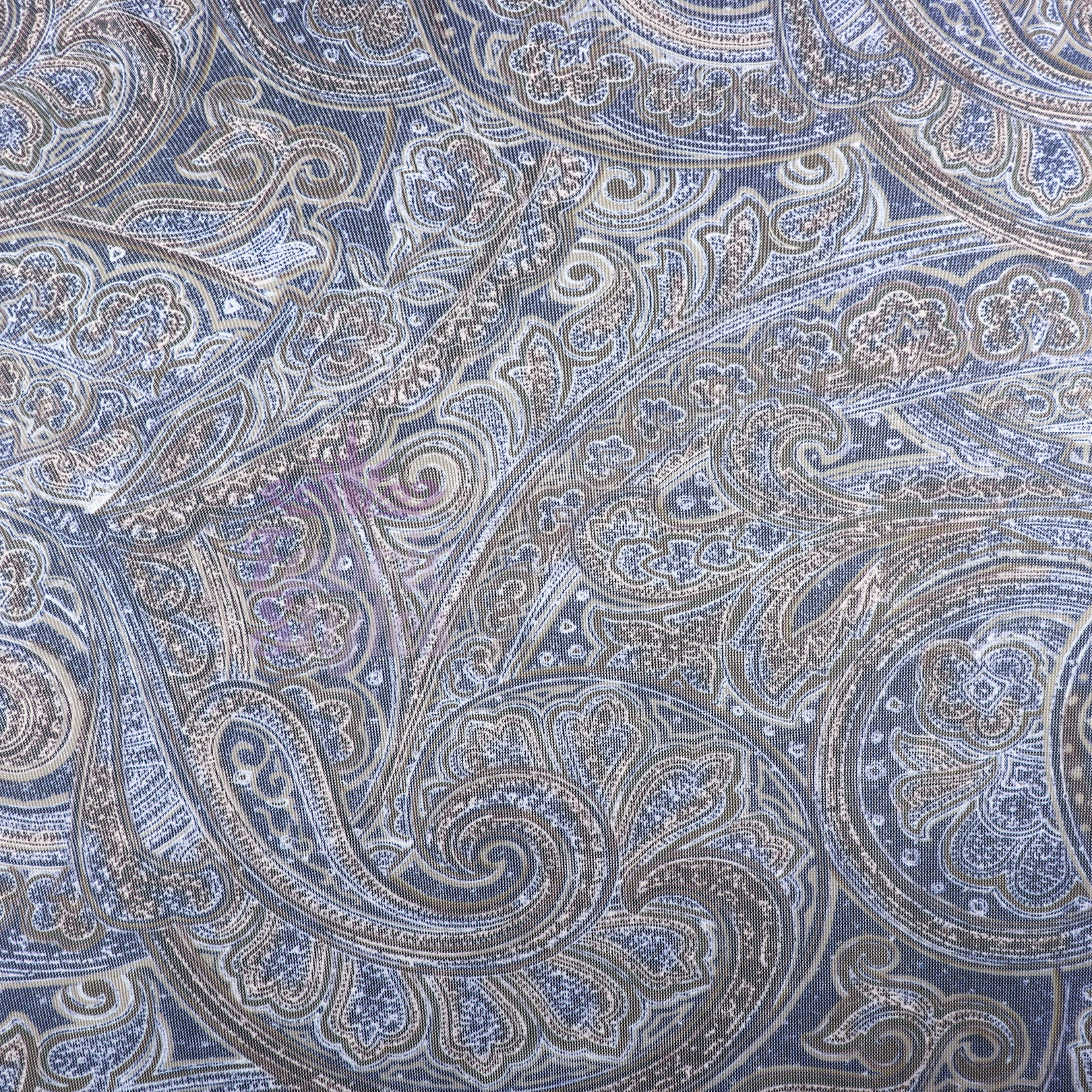 Navy Paisley Power Mesh Fabric