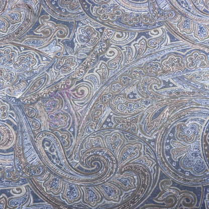 Navy Paisley Power Mesh Fabric