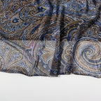 Navy Paisley Power Mesh Fabric