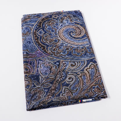 Navy Paisley Power Mesh Fabric