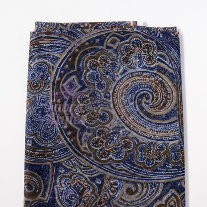Navy Paisley Power Mesh Fabric