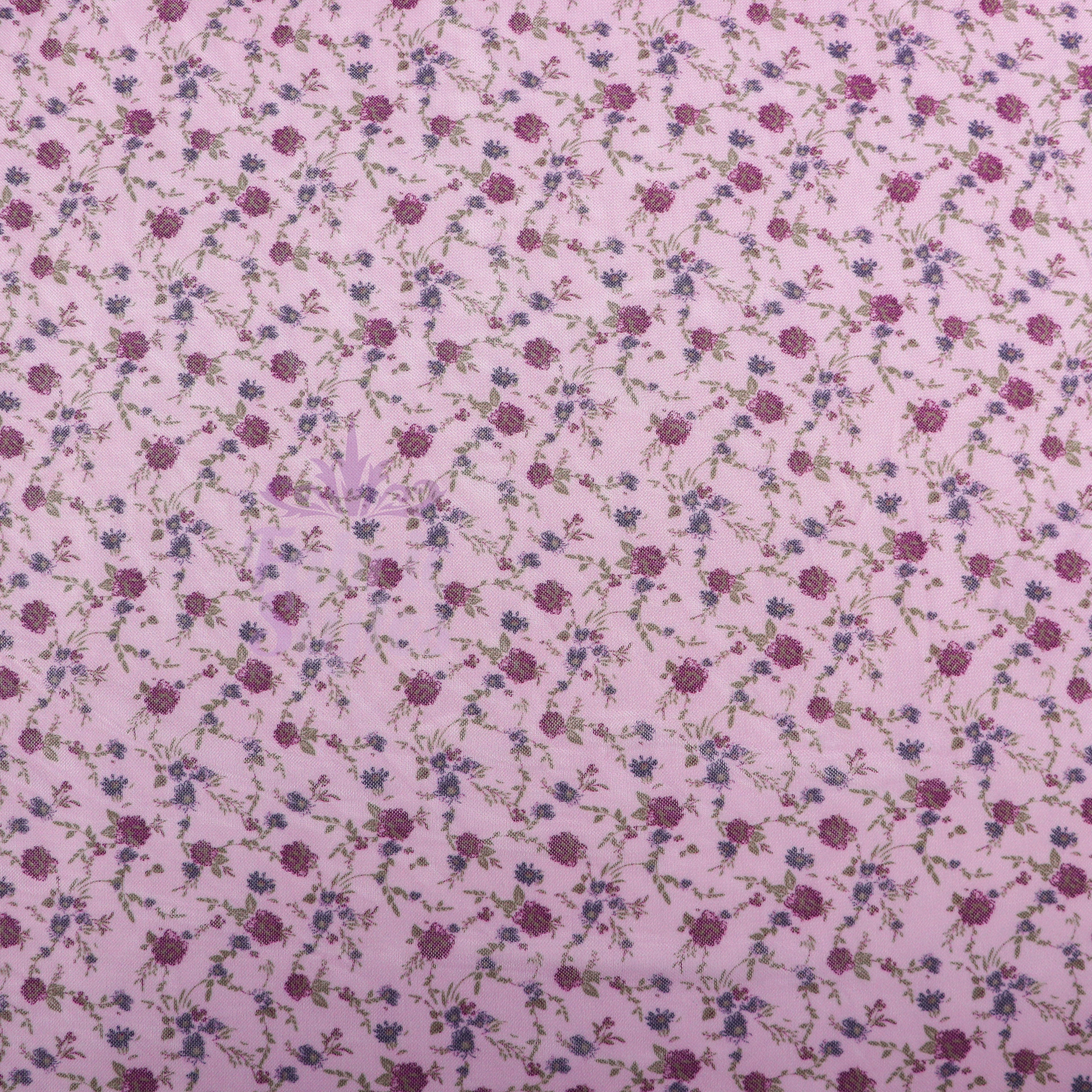 Pink Ditsy Floral Power Mesh Fabric